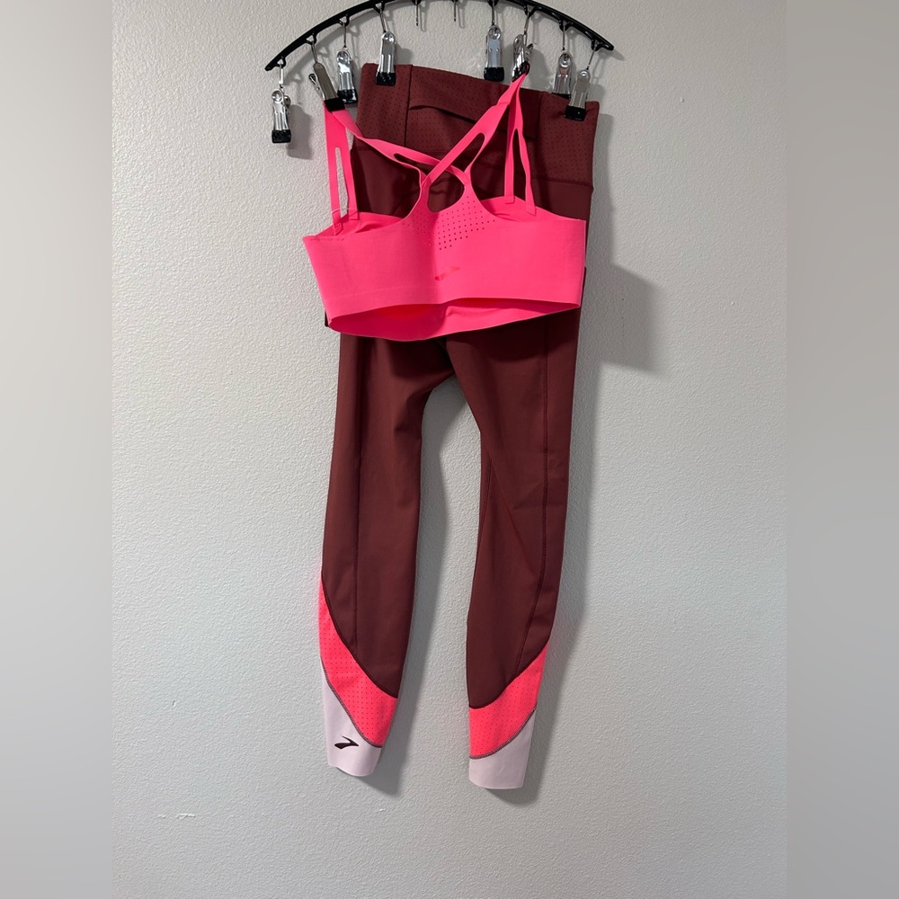 NWT Brooks Athletic Set Running Sports Bra (Small) and Leggings (X-Small) - Picture 2 of 10